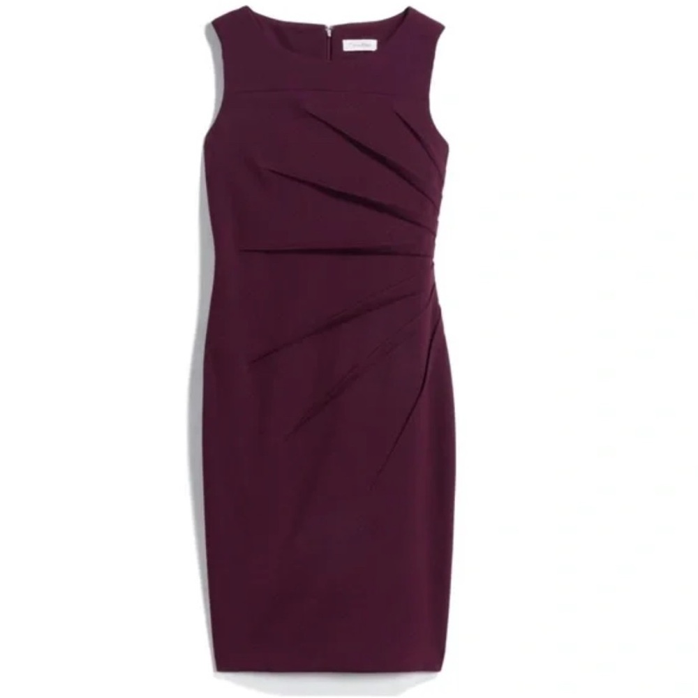 Calvin Klein sleeveless sunburst sheath dress